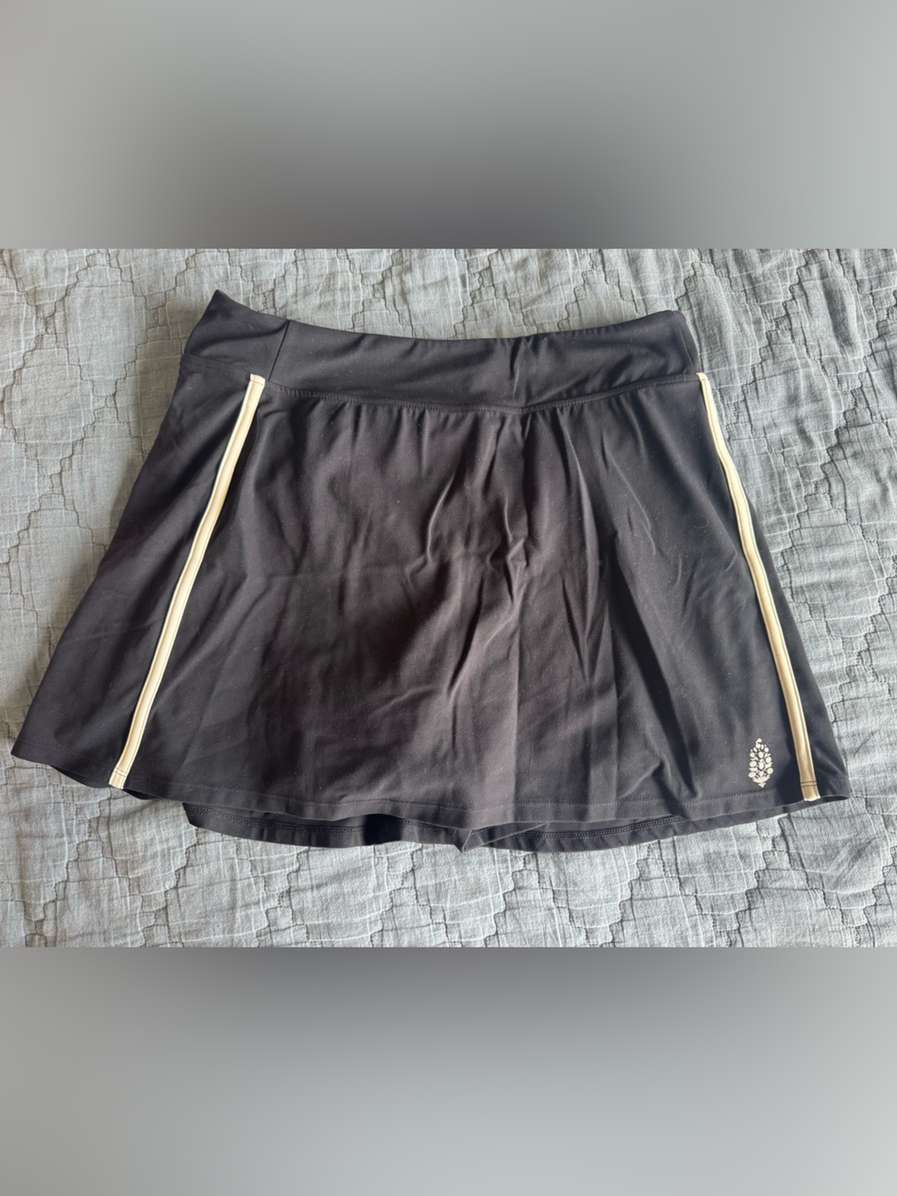 FP Movement by Free People Black Athletic Skort with Cream Side Stripes